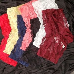 Lot of 7 Size Medium Rene Rofe Cheeky Lace Boyshort Panties NEW Deep Colors NWT